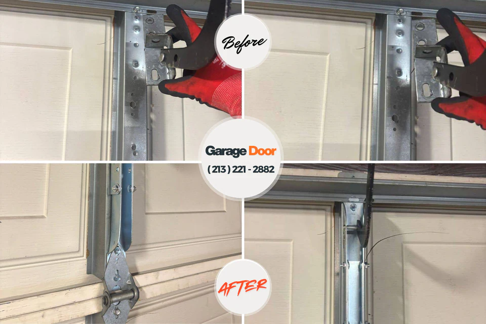 Before and after: garage door repair Milford Mill, MD